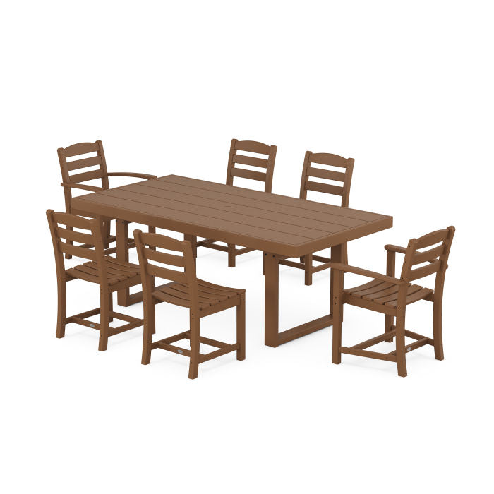 La Casa Café 7-Piece Dining Set with Trestle Legs