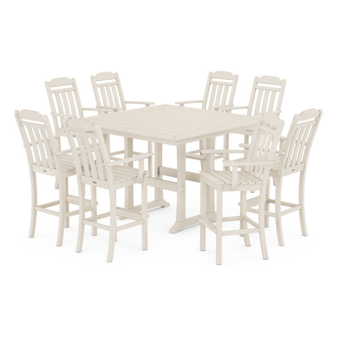 Country Living 9-Piece Bar Set with Trestle Legs