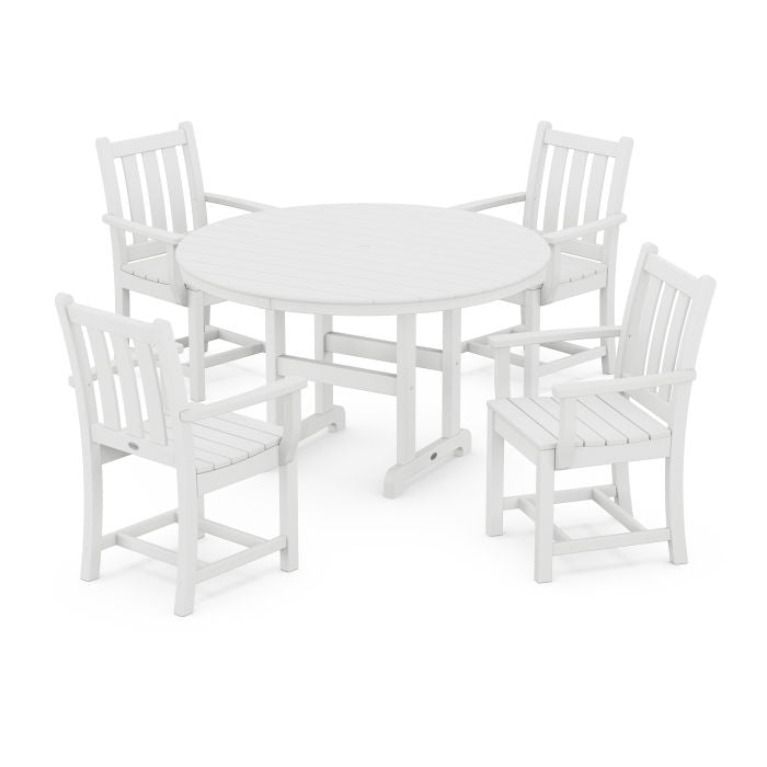 Traditional Garden 5-Piece Round Farmhouse Dining Set