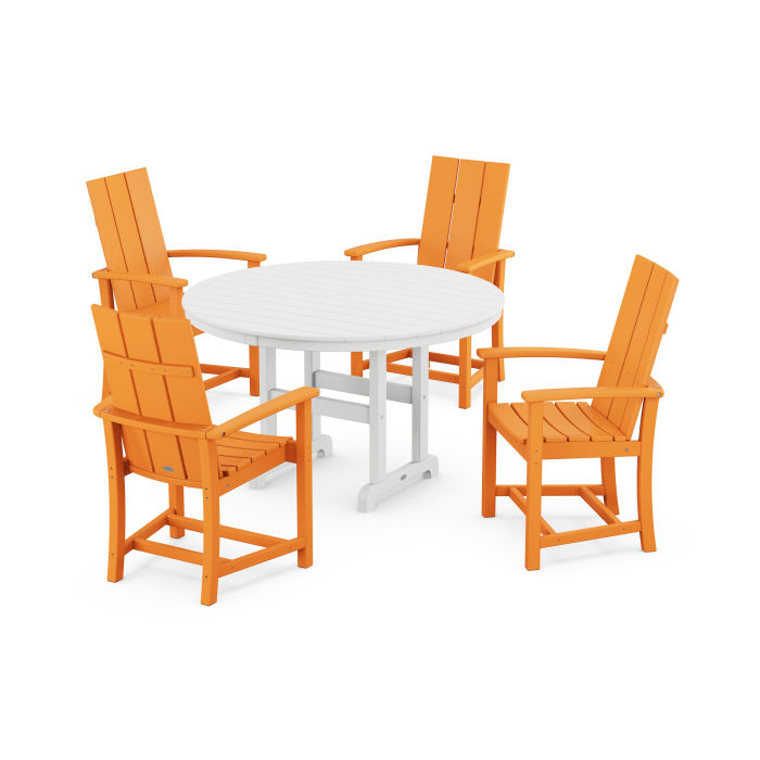 Modern Adirondack 5-Piece Round Farmhouse Dining Set