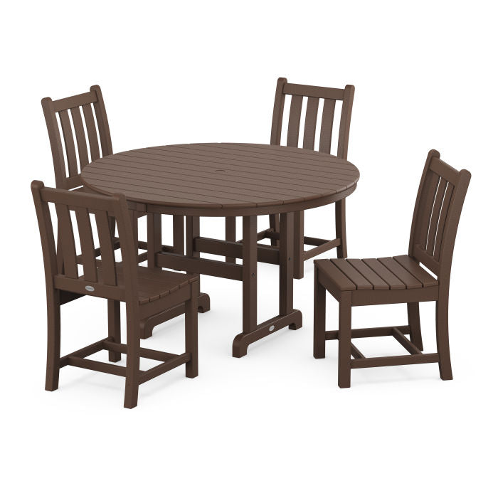 Traditional Garden Side Chair 5-Piece Round Farmhouse Dining Set