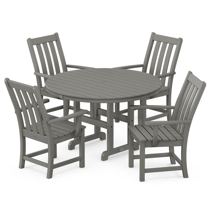 Vineyard 5-Piece Round Farmhouse Dining Set