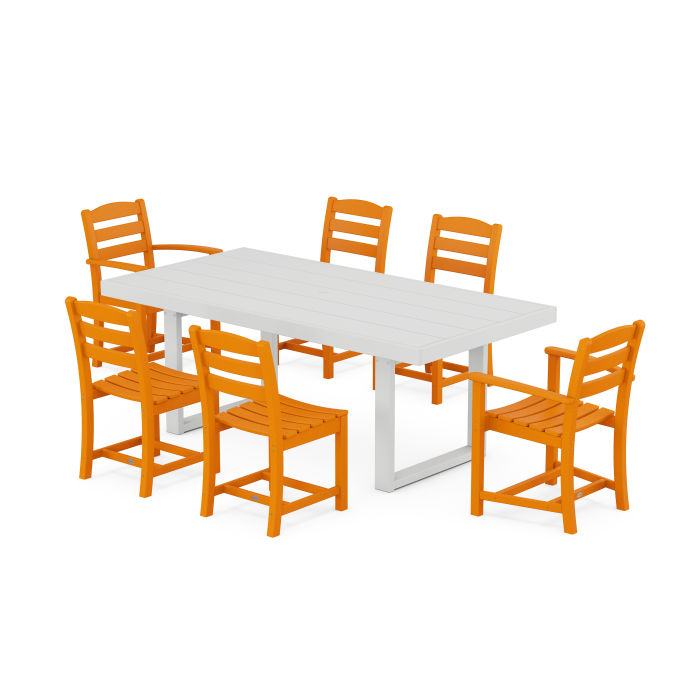 La Casa Café 7-Piece Dining Set with Trestle Legs