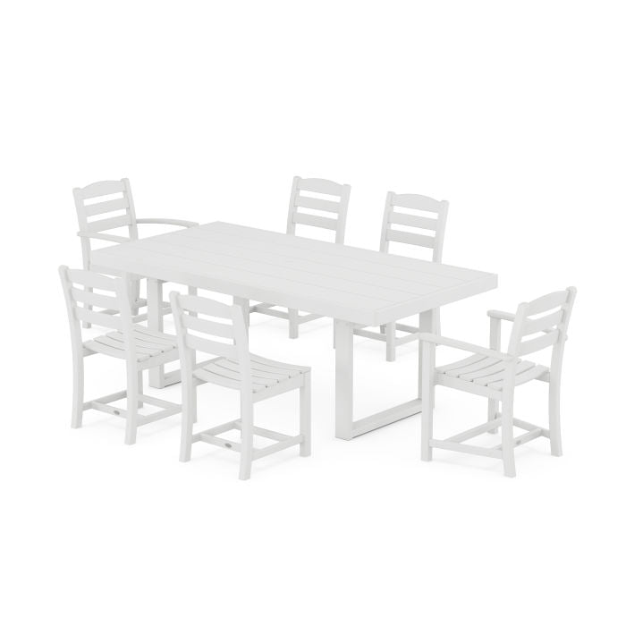 La Casa Café 7-Piece Dining Set with Trestle Legs