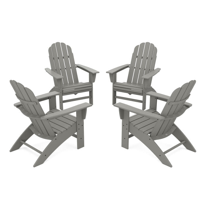 4-Piece Vineyard Curveback Adirondack Chair Conversation Set