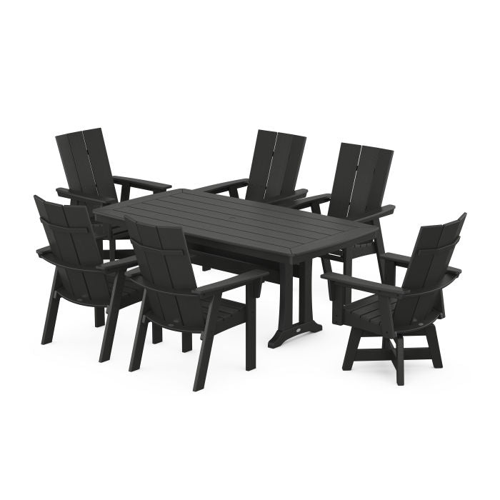 Modern Adirondack 7-Piece Dining Set with Trestle Legs