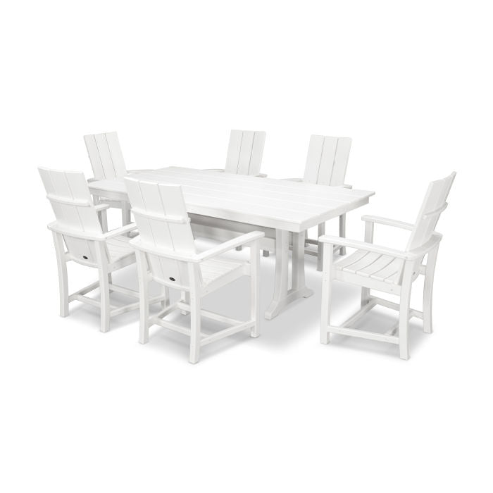 Modern Adirondack 7-Piece Farmhouse Dining Set with Trestle Legs