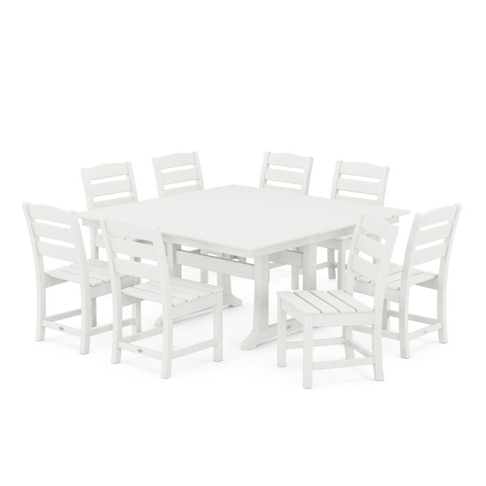 Lakeside 9-Piece Farmhouse Trestle Dining Set in Vintage Finish