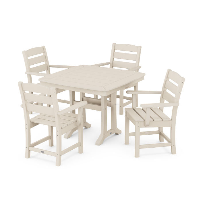 Lakeside 5-Piece Dining Set with Trestle Legs