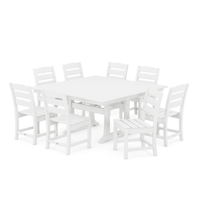 Lakeside 9-Piece Farmhouse Trestle Dining Set