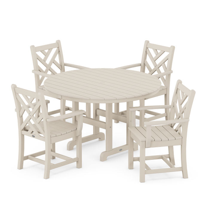 Chippendale 5-Piece Round Farmhouse Dining Set