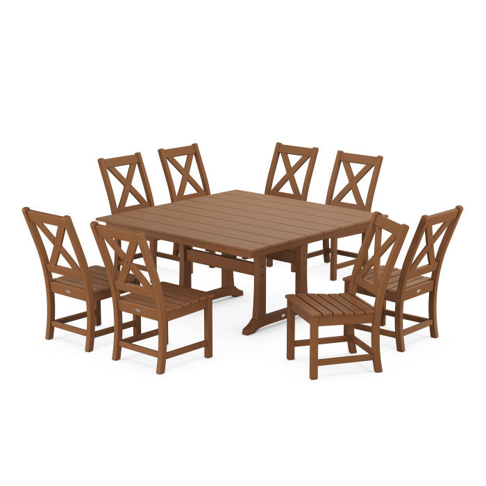 Braxton Side Chair 9-Piece Farmhouse Dining Set