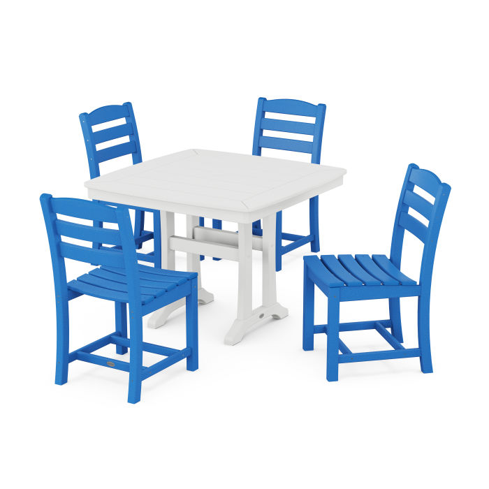 La Casa Café Side Chair 5-Piece Dining Set with Trestle Legs