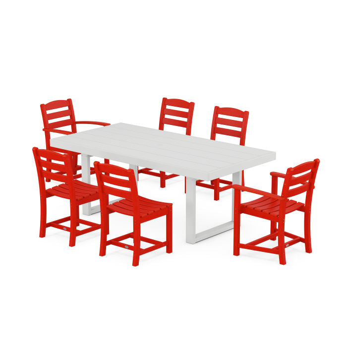 La Casa Café 7-Piece Dining Set with Trestle Legs