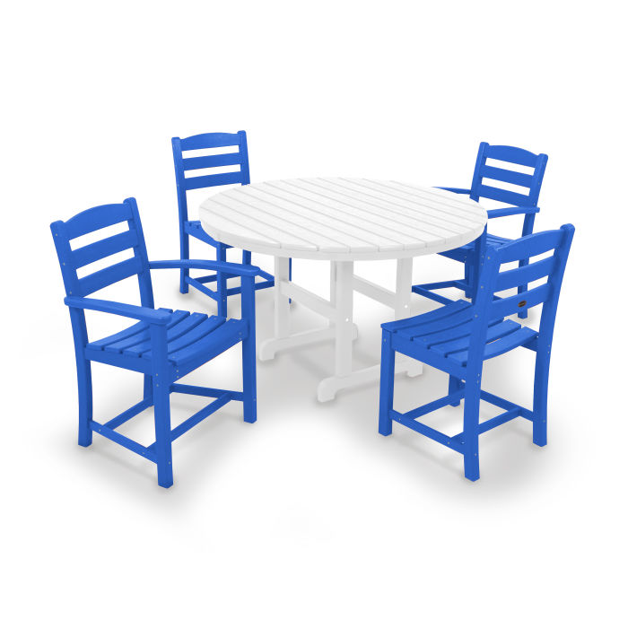 La Casa Café 5-Piece Round Farmhouse Dining Set