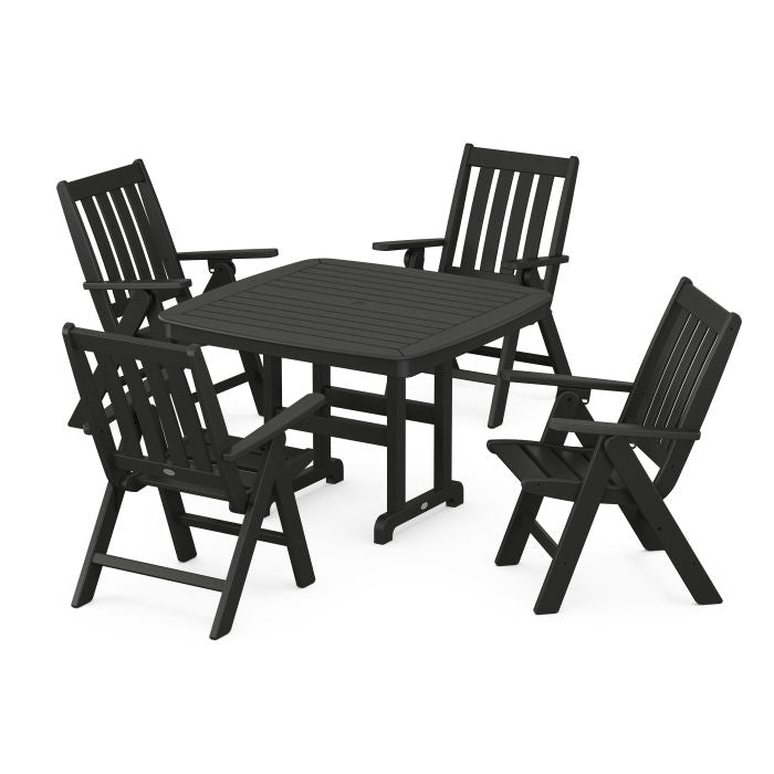 Vineyard Folding Chair 5-Piece Dining Set