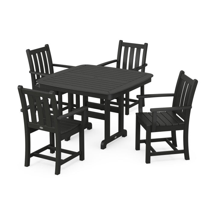 Traditional Garden 5-Piece Dining Set with Trestle Legs