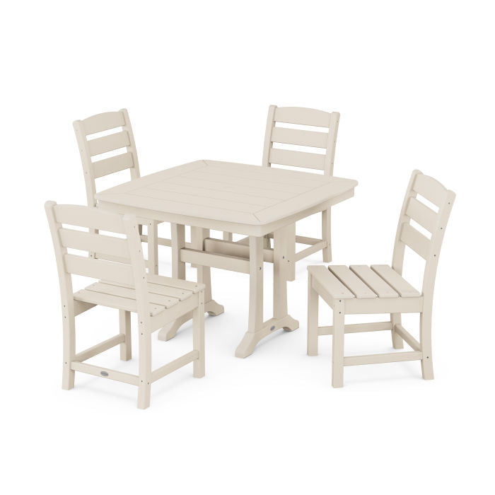 Lakeside Side Chair 5-Piece Dining Set with Trestle Legs