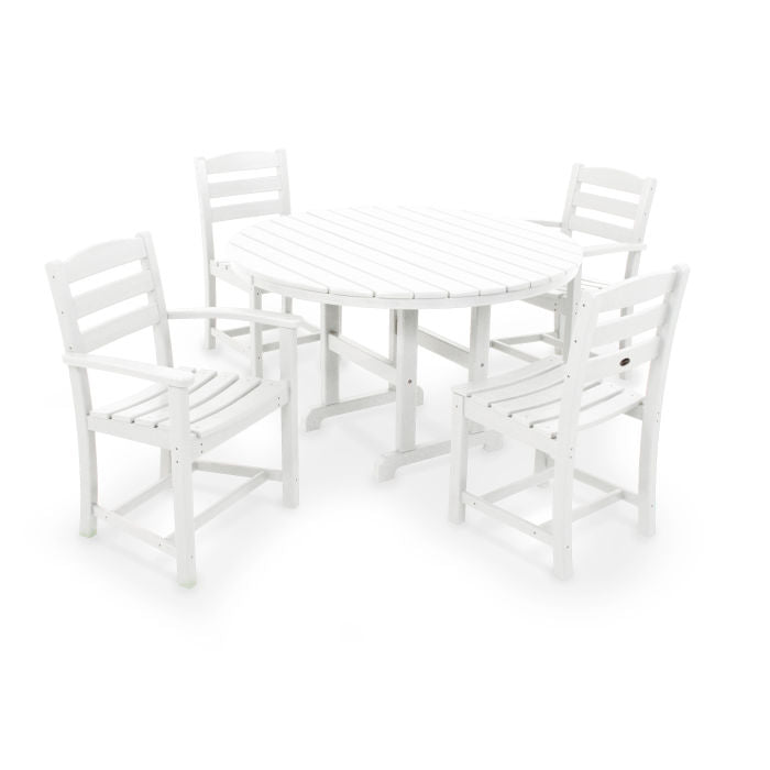 La Casa Café 5-Piece Round Farmhouse Dining Set
