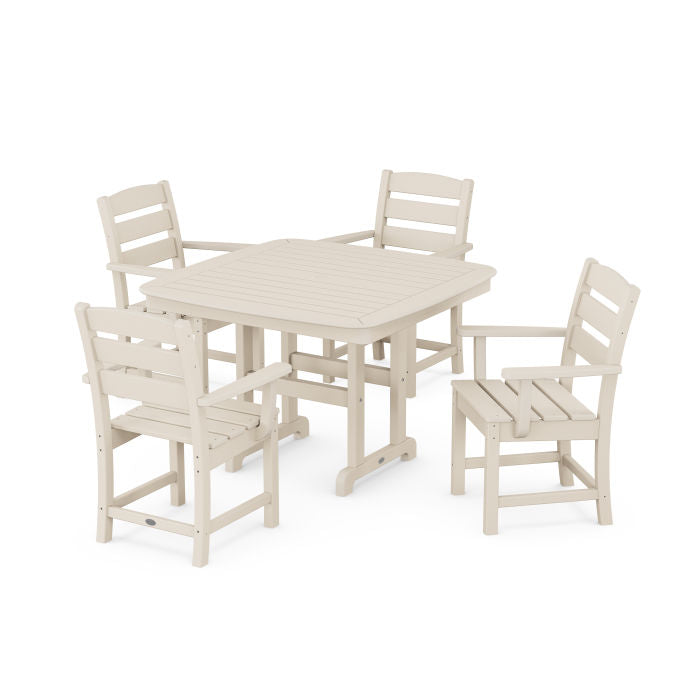 Lakeside 5-Piece Dining Set with Trestle Legs