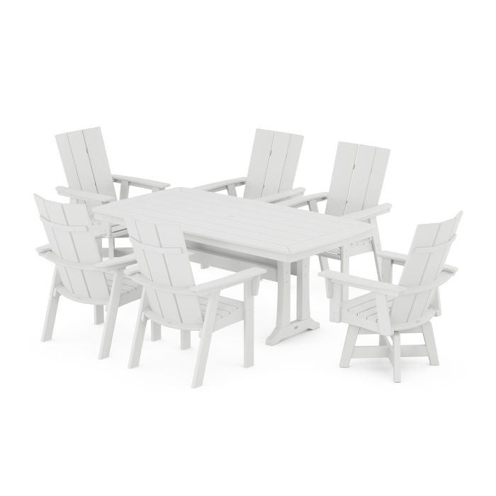 Modern Adirondack 7-Piece Dining Set with Trestle Legs