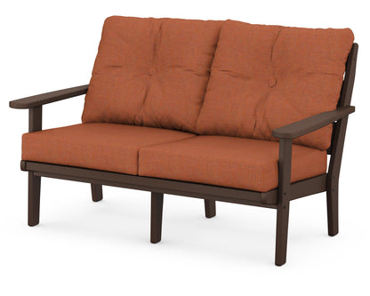 POLYWOOD® Lakeside Deep Seating Loveseat in Mahogany / Play Adobe