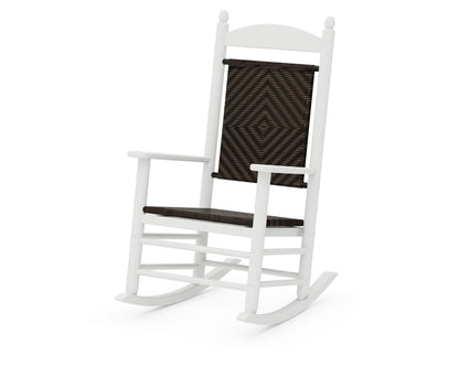POLYWOOD® Jefferson Woven Rocking Chair in White / Cahaba