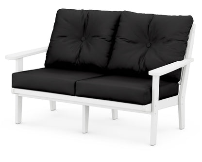 POLYWOOD® Lakeside Deep Seating Loveseat in White / Canvas Black
