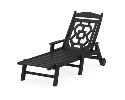 Martha Stewart by POLYWOOD® Chinoiserie Chaise Lounge in Black