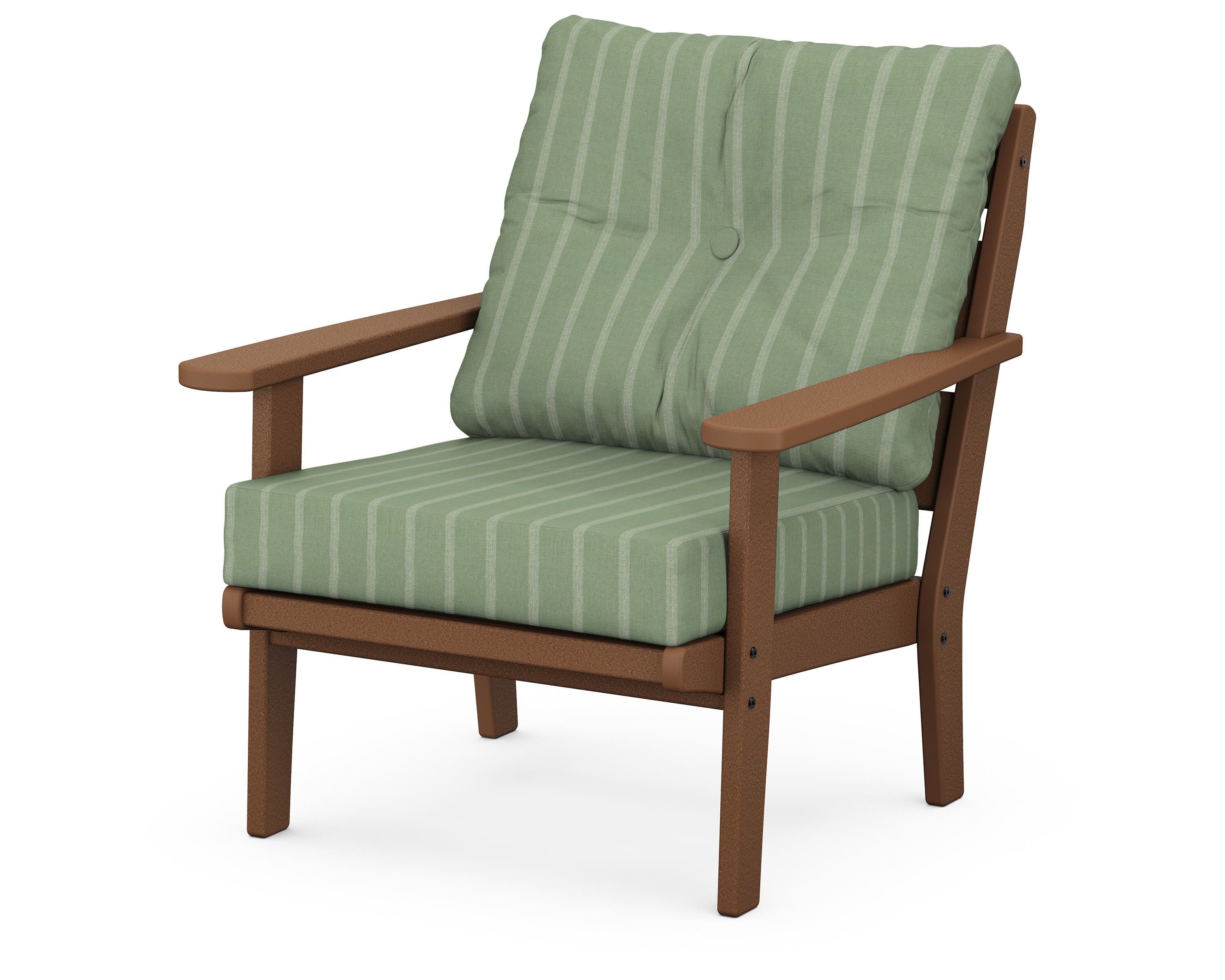 POLYWOOD® Lakeside Deep Seating Chair in Teak / Unwind Rainwashed