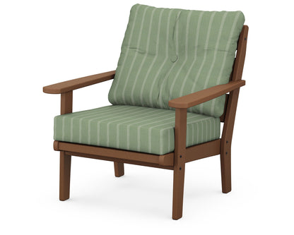 POLYWOOD® Lakeside Deep Seating Chair in Teak / Unwind Rainwashed