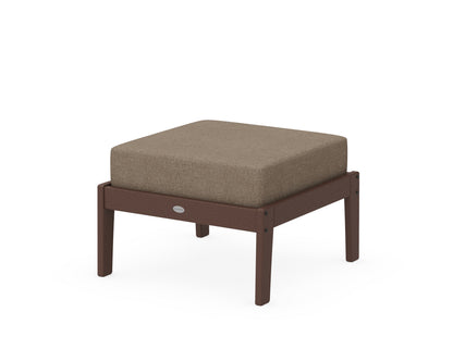 Unbranded Deep Seating Ottoman in Mahogany / Spiced Burlap
