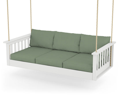 POLYWOOD® Vineyard Daybed Swing in White / Exhale Rainwashed