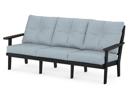 POLYWOOD® Lakeside Deep Seating Sofa in Black / Exhale Sky