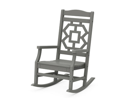 Martha Stewart by POLYWOOD® Chinoiserie Rocking Chair in Slate Grey