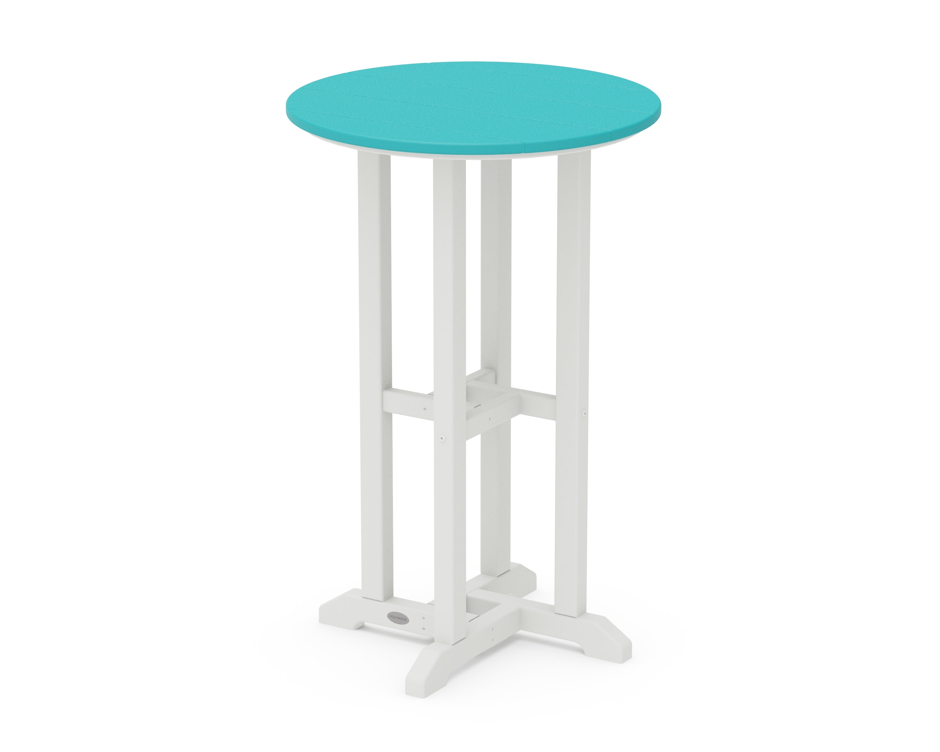 POLYWOOD® Contempo 24" Round Counter Table in White / Aruba