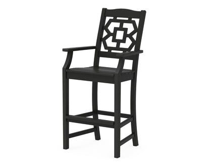 Martha Stewart by POLYWOOD® Chinoiserie Bar Arm Chair in Black