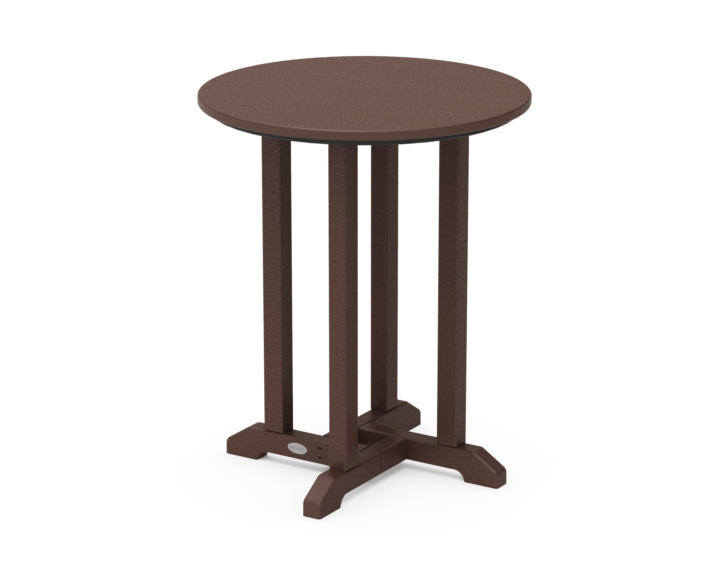 POLYWOOD® 24" Round Farmhouse Bistro Table in Mahogany