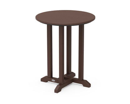 POLYWOOD® 24" Round Farmhouse Bistro Table in Mahogany