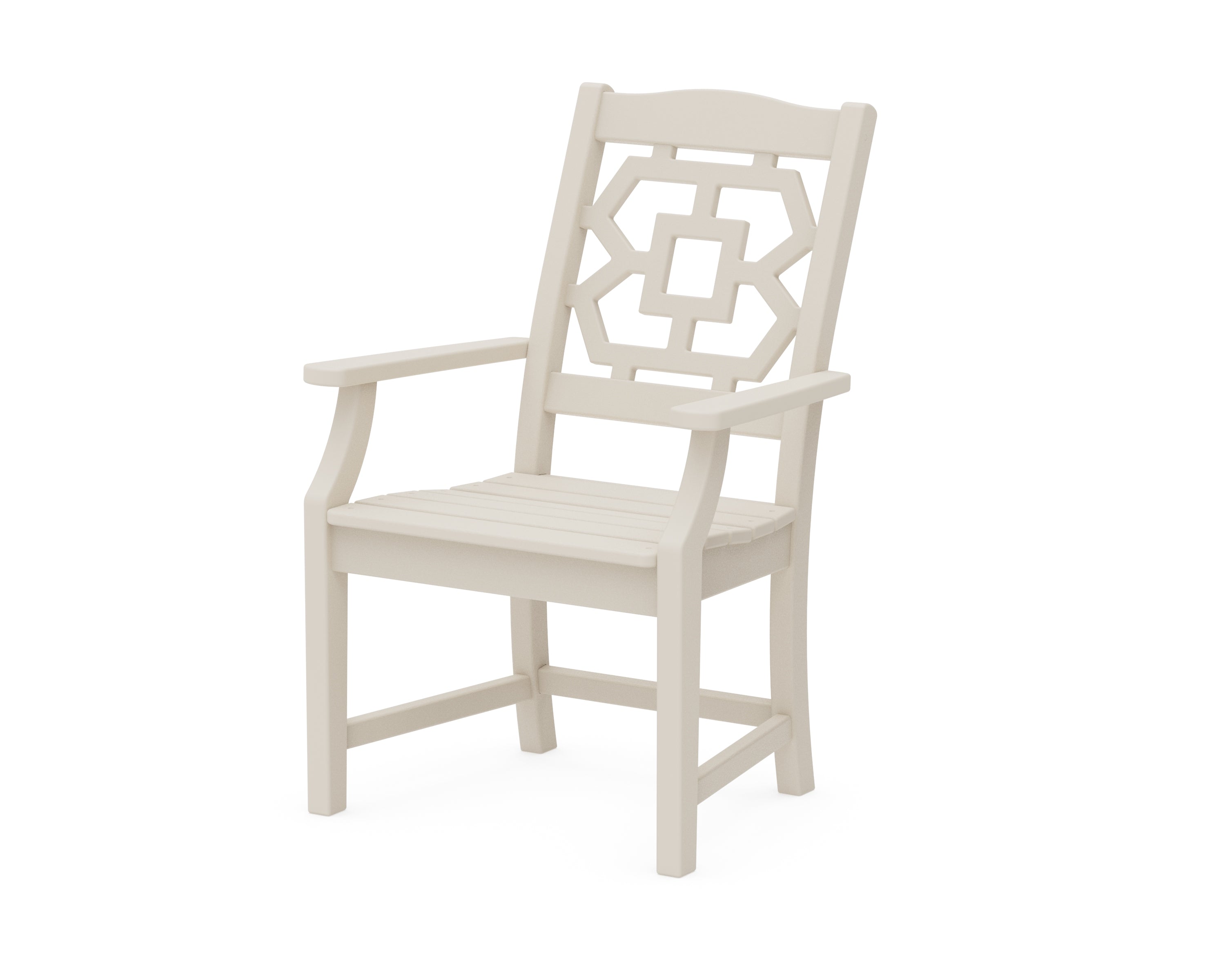 Martha Stewart by POLYWOOD® Chinoiserie Dining Arm Chair in Sand