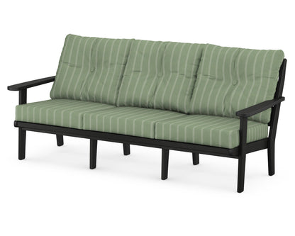 POLYWOOD® Lakeside Deep Seating Sofa in Black / Unwind Rainwashed