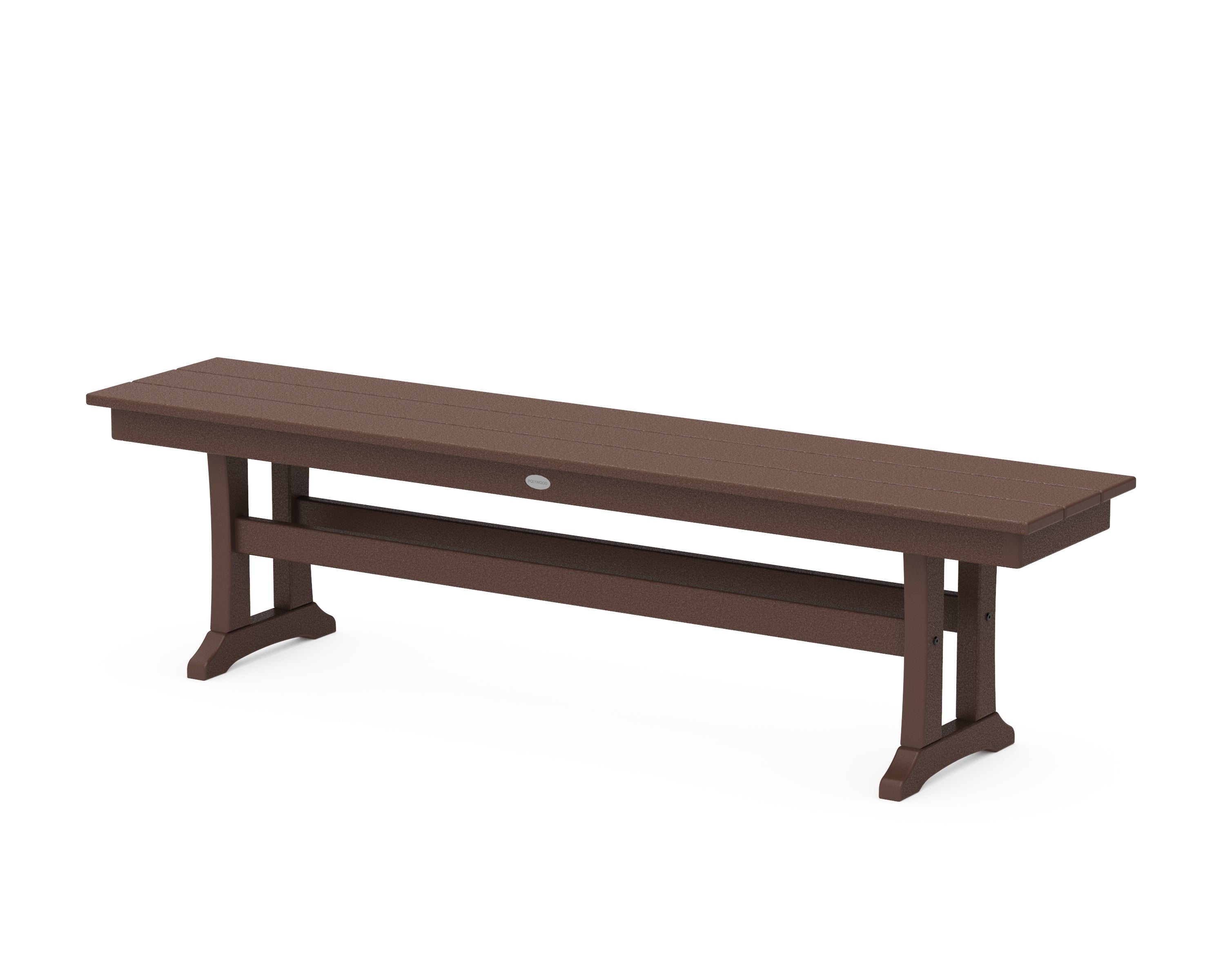 POLYWOOD® Farmhouse Trestle 65" Bench in Mahogany