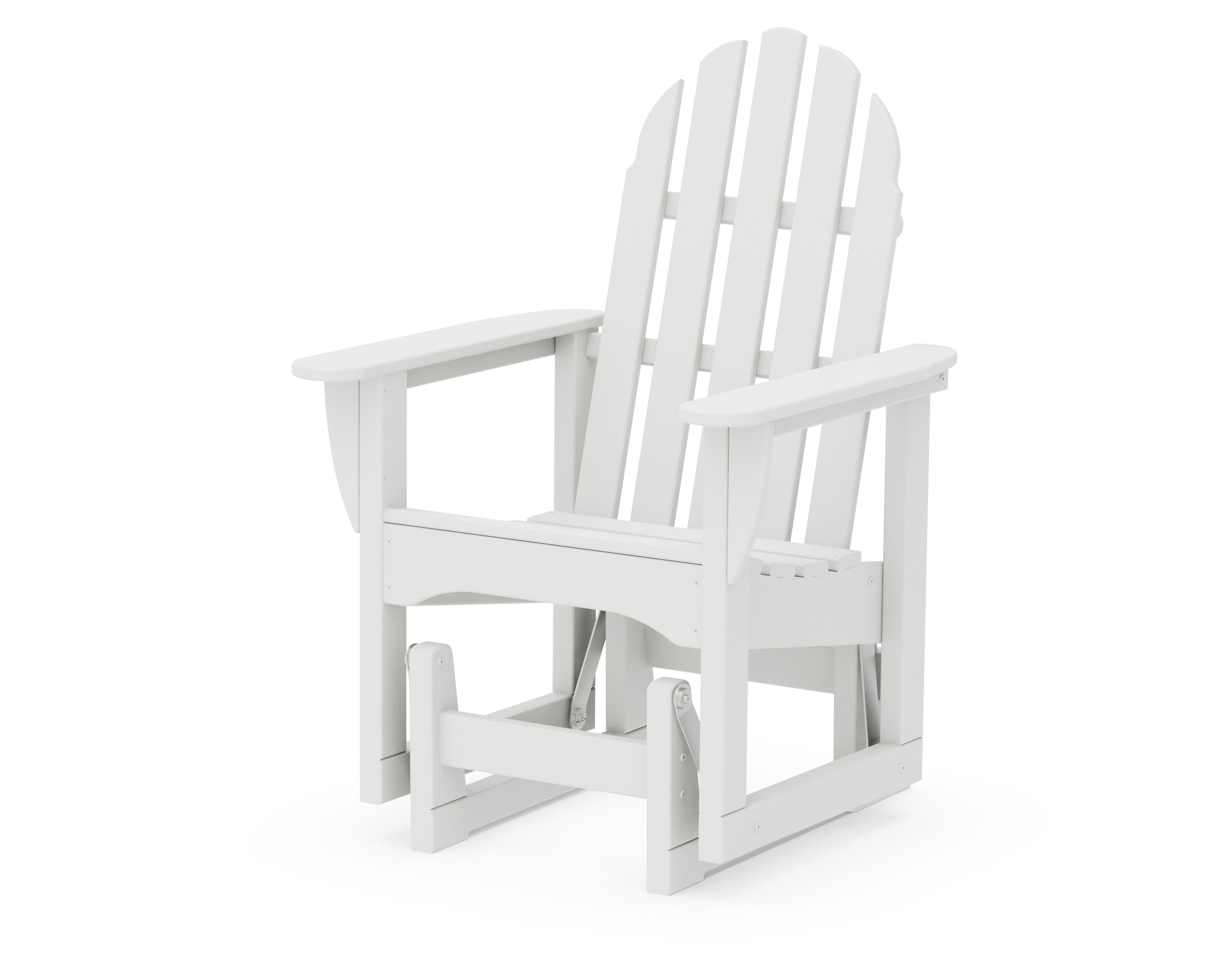 POLYWOOD® Classic Adirondack Glider Chair in White