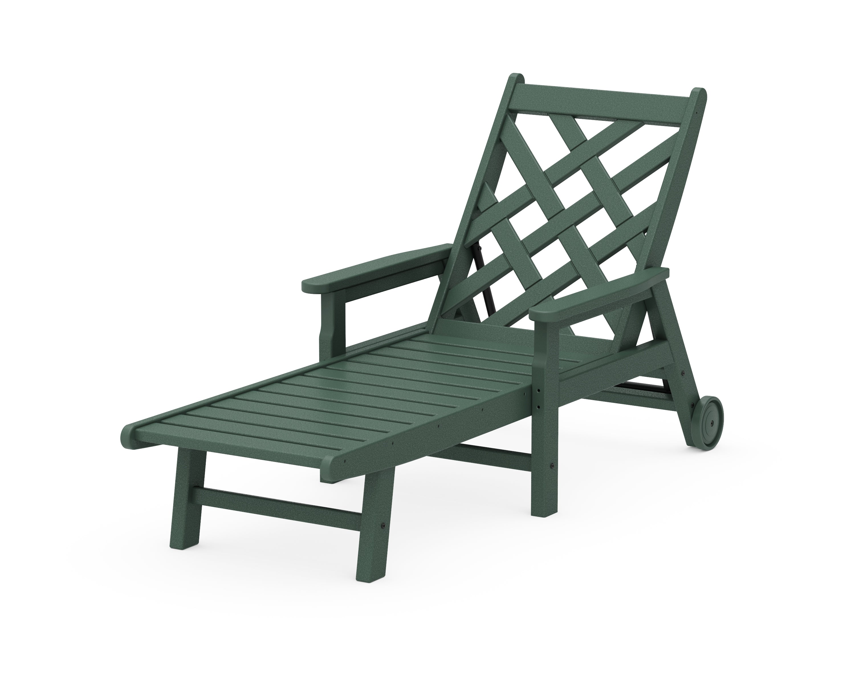 Country Living Wovendale Chaise with Arms and Wheels in Green