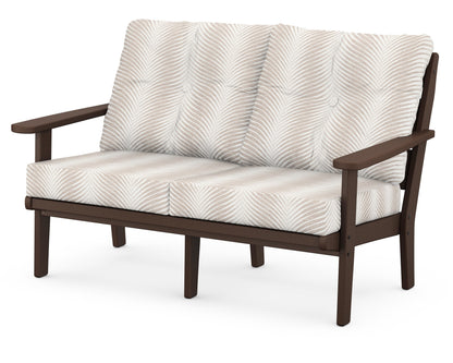 POLYWOOD® Lakeside Deep Seating Loveseat in Mahogany / Clock Out Cloud