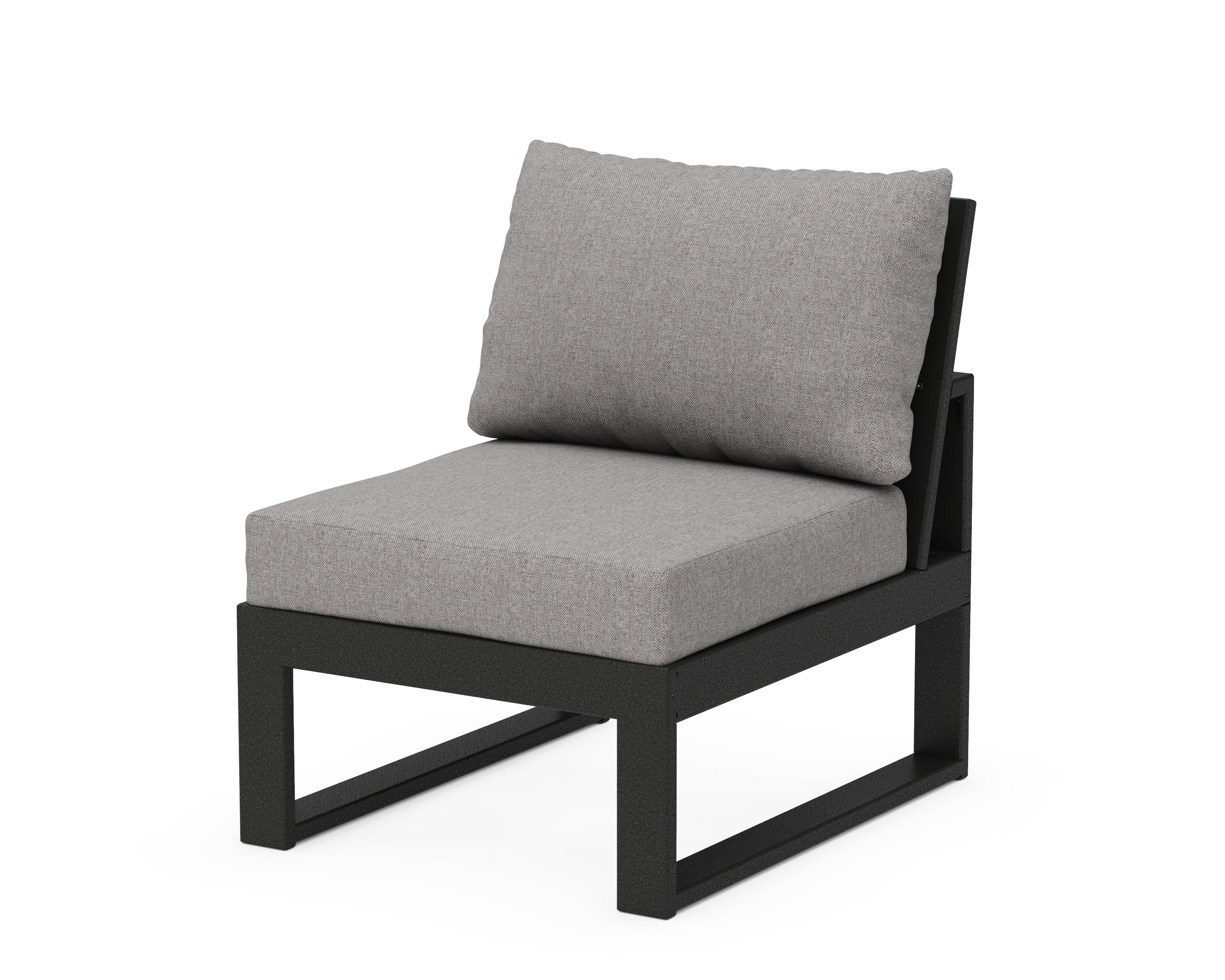 Unbranded Modular Armless Chair in Black / Grey Mist