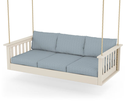 POLYWOOD® Vineyard Daybed Swing in Sand / Exhale Sky