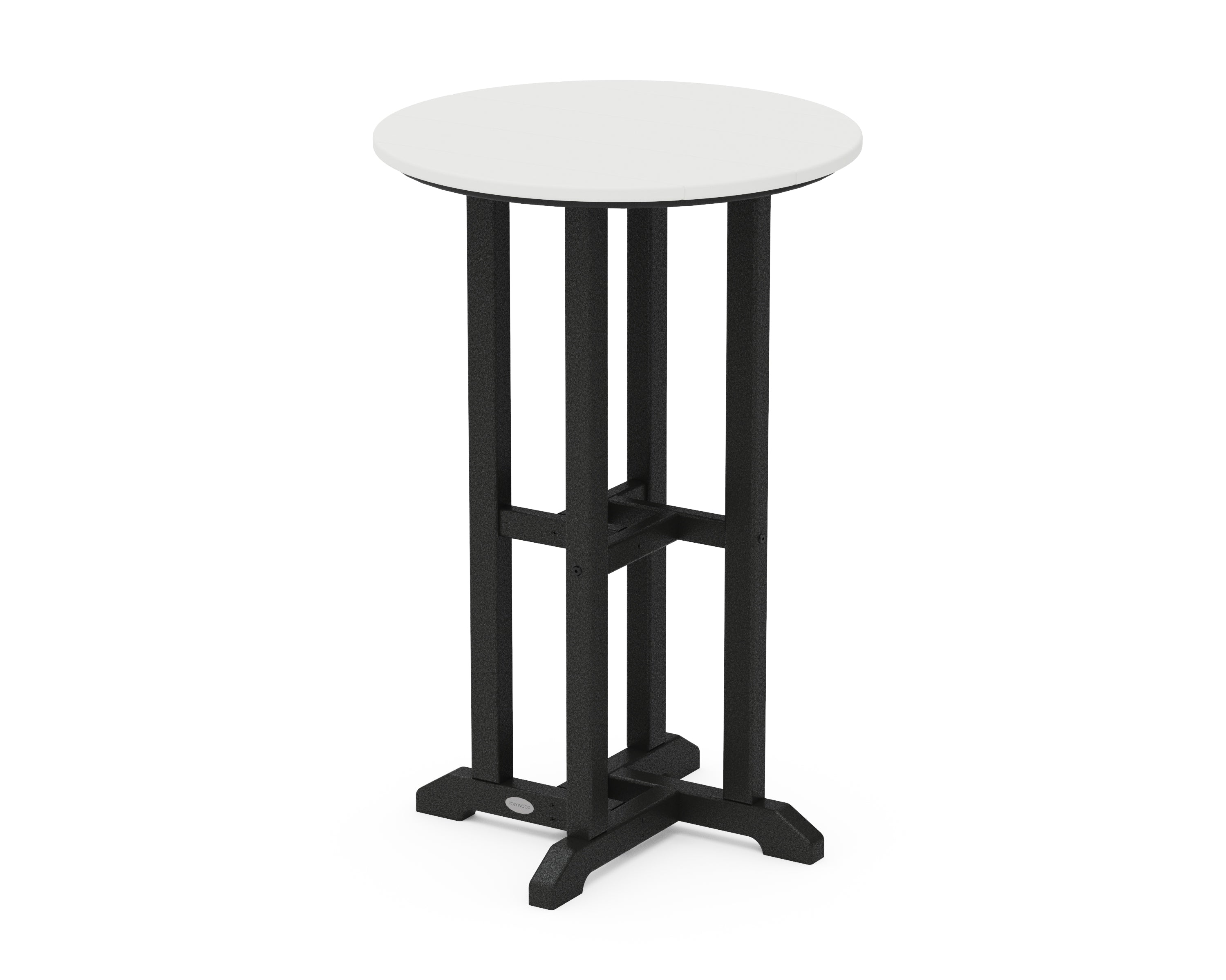 POLYWOOD® Contempo 24" Round Counter Table in Black / White