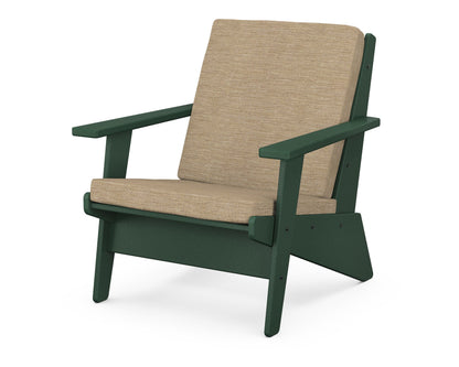 POLYWOOD® Riviera Modern Lounge Chair in Green / Charmer Desert