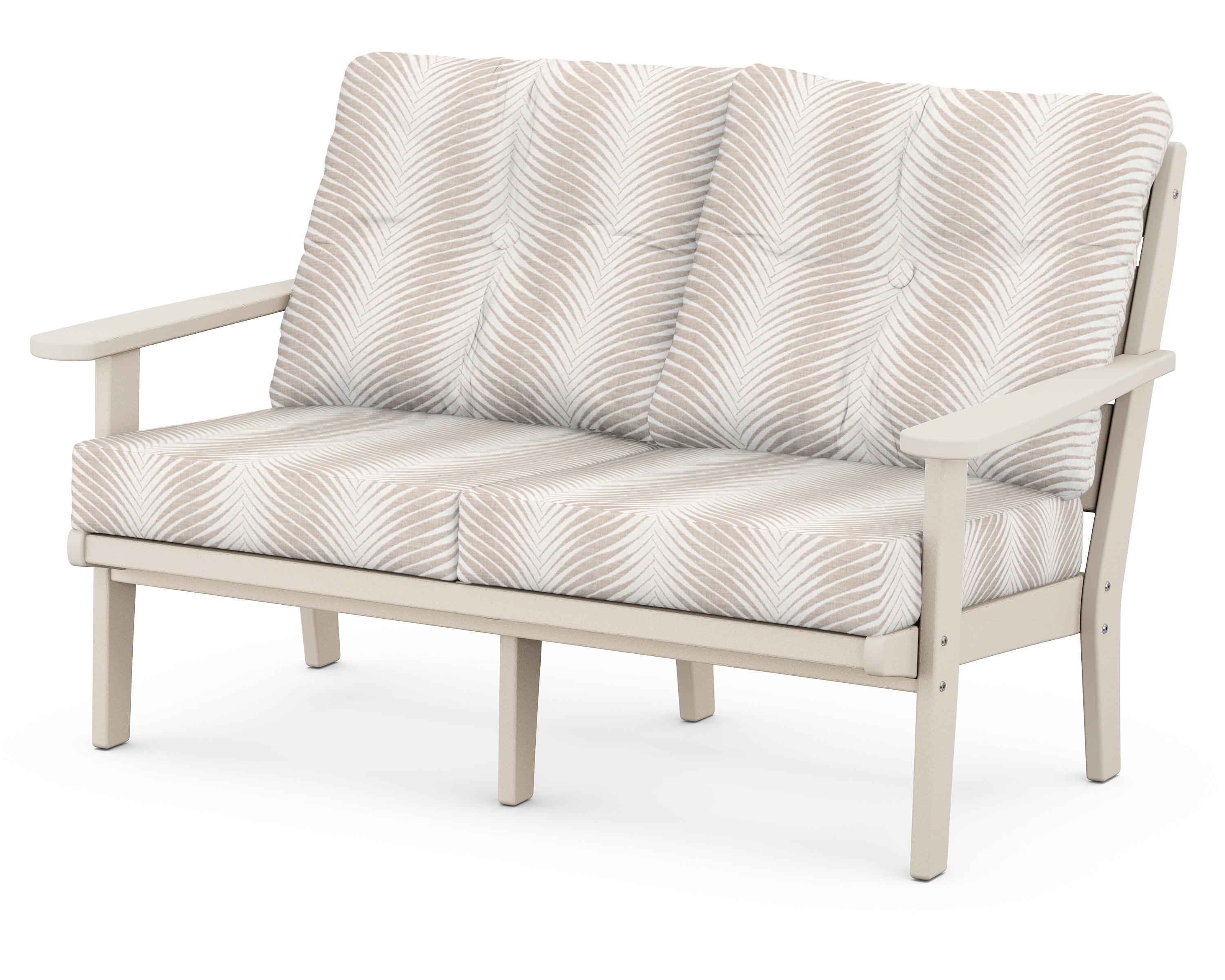 POLYWOOD® Lakeside Deep Seating Loveseat in Sand / Clock Out Cloud